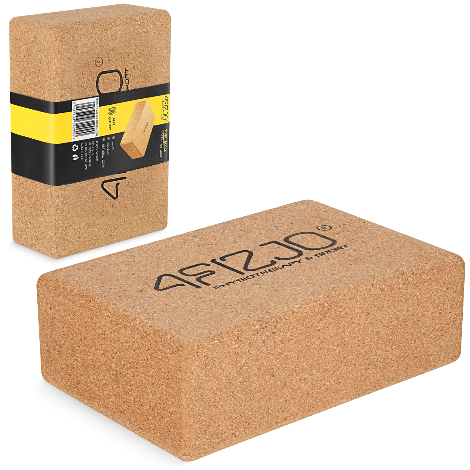 4Fizjo korķa jogas bloks, brūns