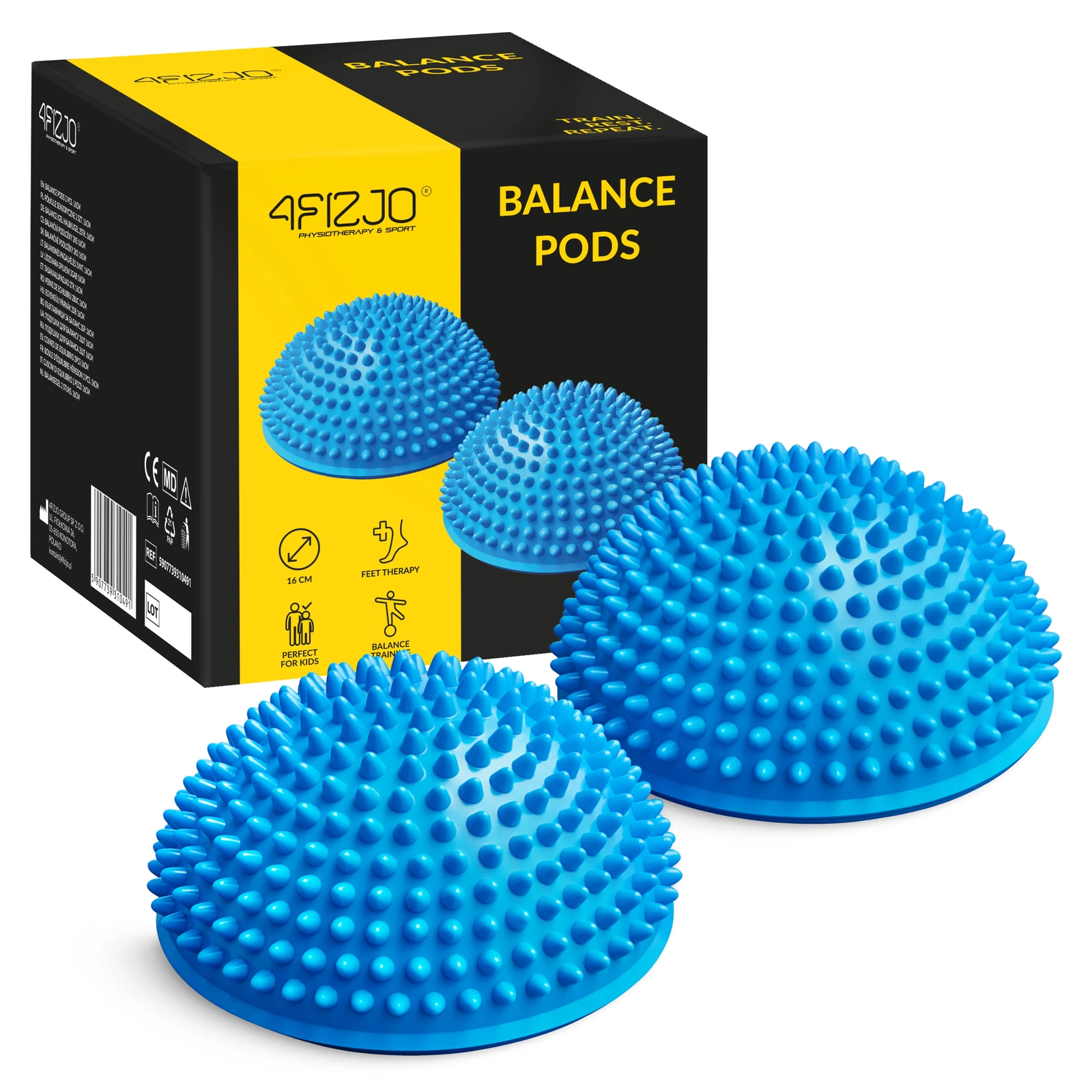 4Fizjo 104 sensorās puses bumbas rehabilitācijai, 2 gab., zilas