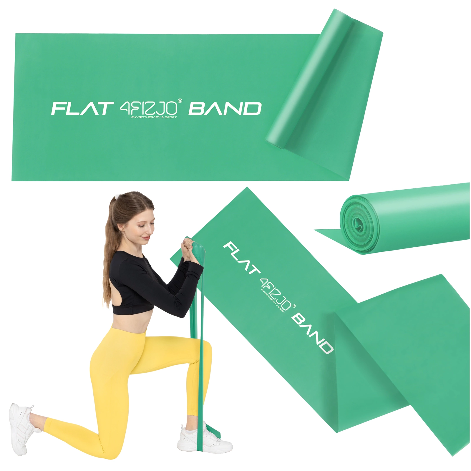 4Fizjo FLAT BAND rehabilitācijas lenta, 5-8 kg, 2 m, zaļa