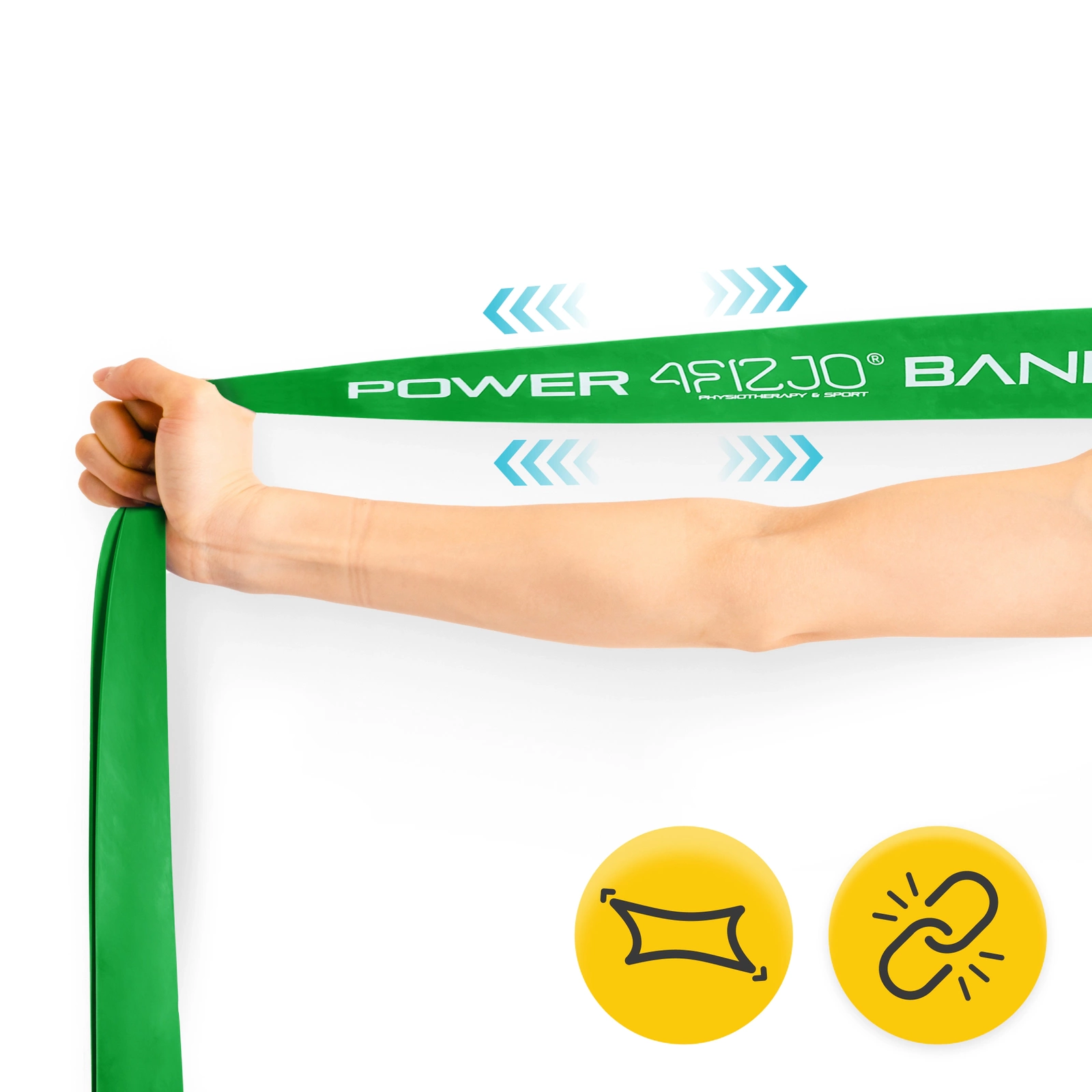 4Fizjo Power Band pretestības gumija 27-36 kg, zaļa