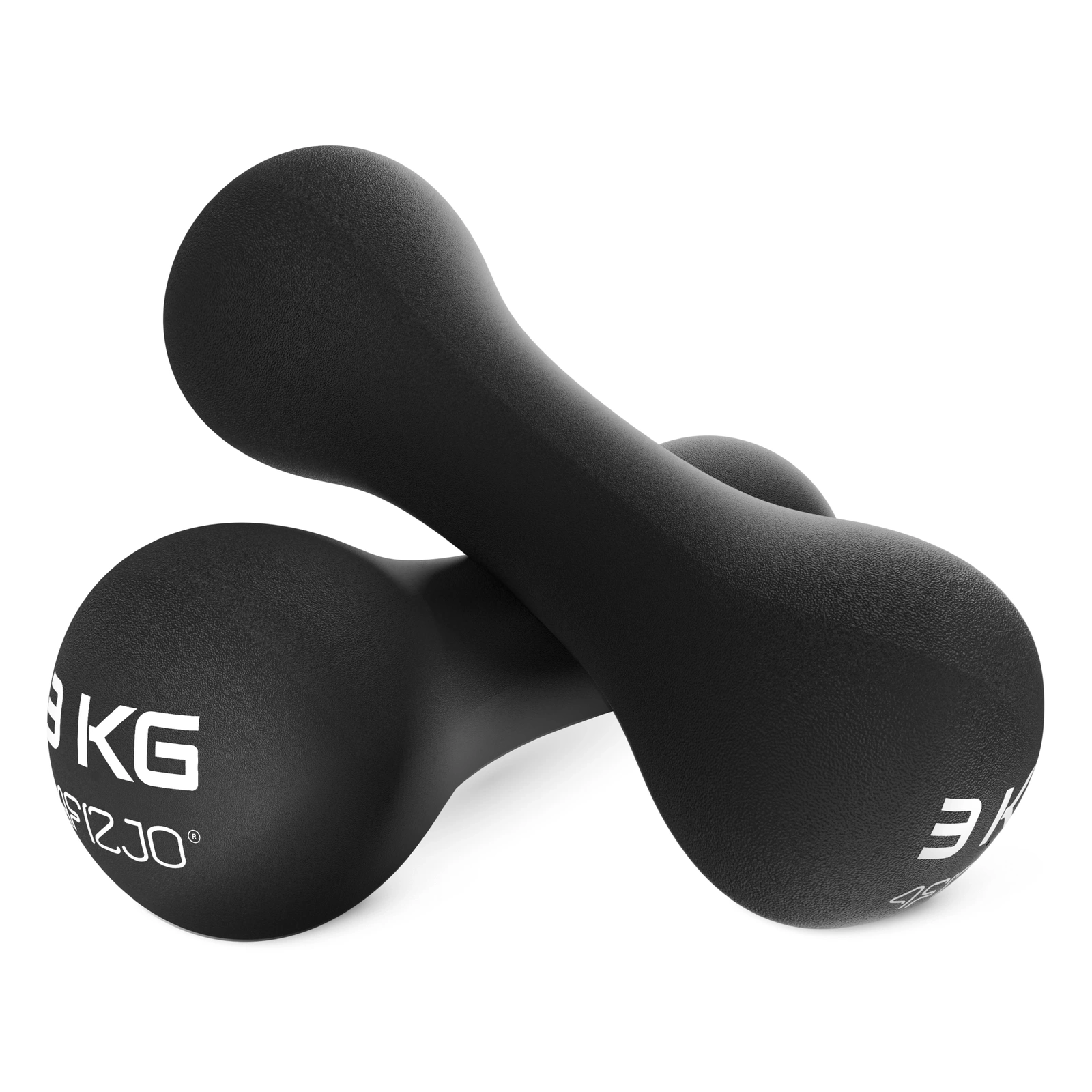 4Fizjo čuguna hanteles ar vinila pārklājumu 8-shape, 2 x 3 kg, melnas