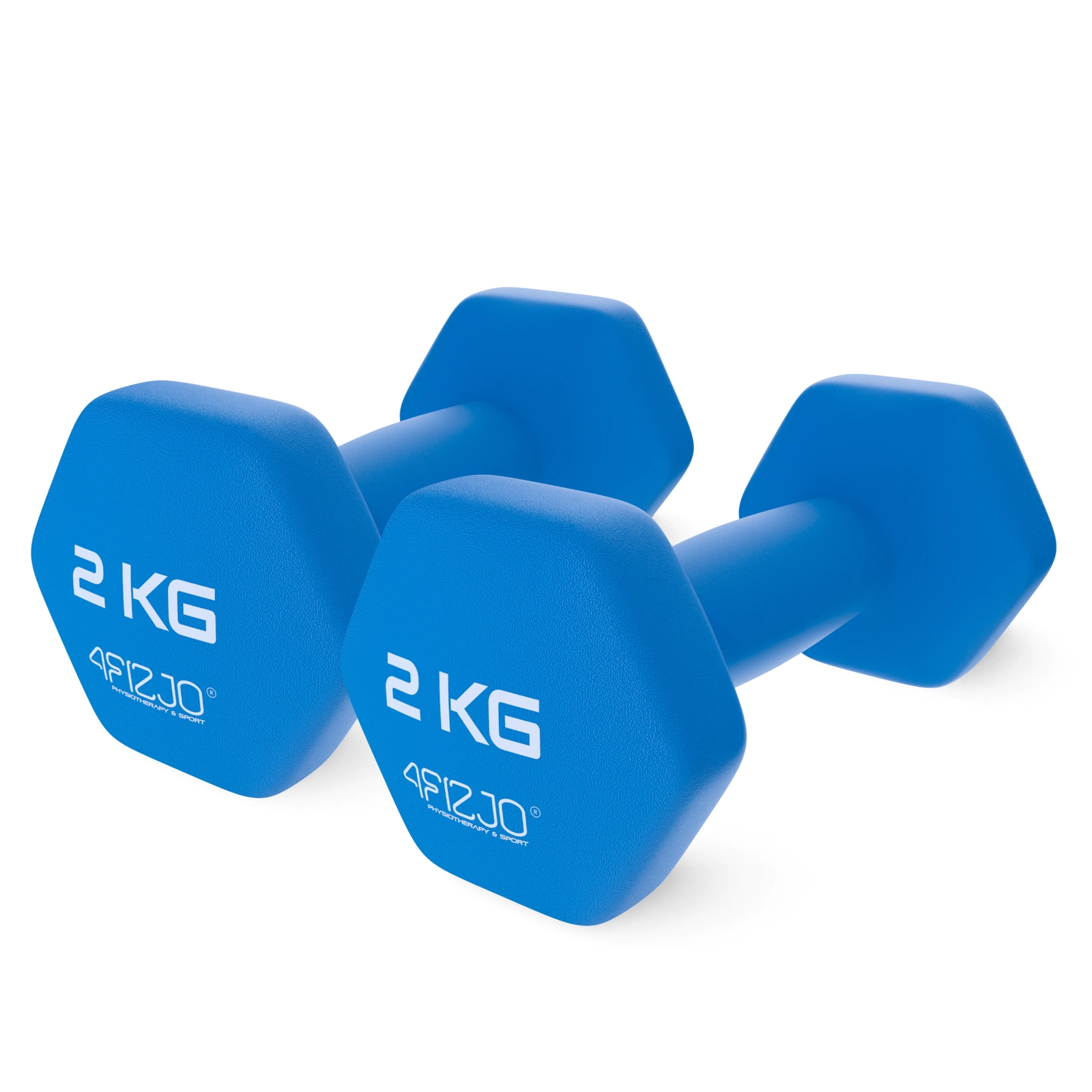 4Fizjo Classic čuguna hanteles ar vinila pārklājumu, 2 x 2 kg, zilas
