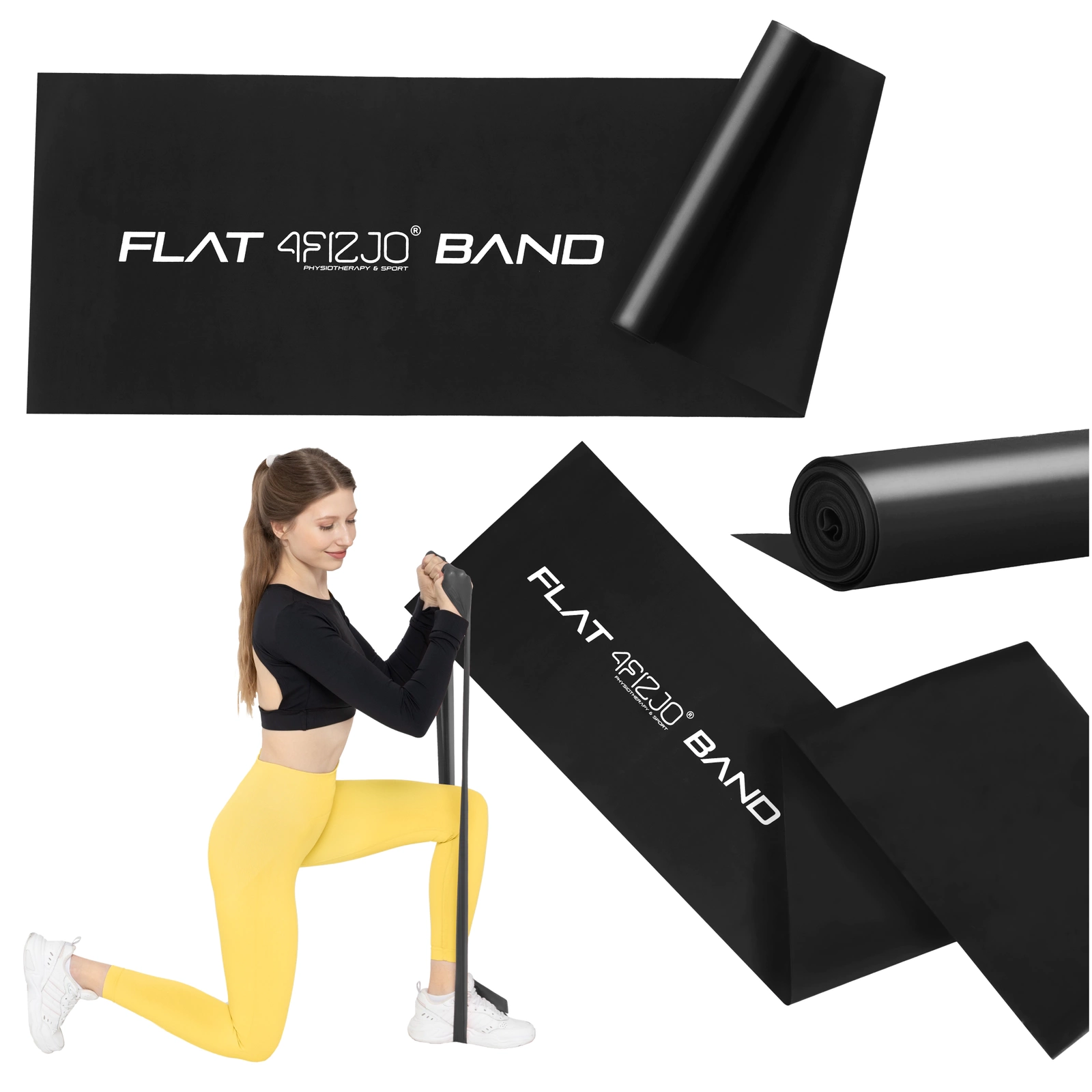 4Fizjo Flat Band rehabilitācijas lente 12-15 kg, melna