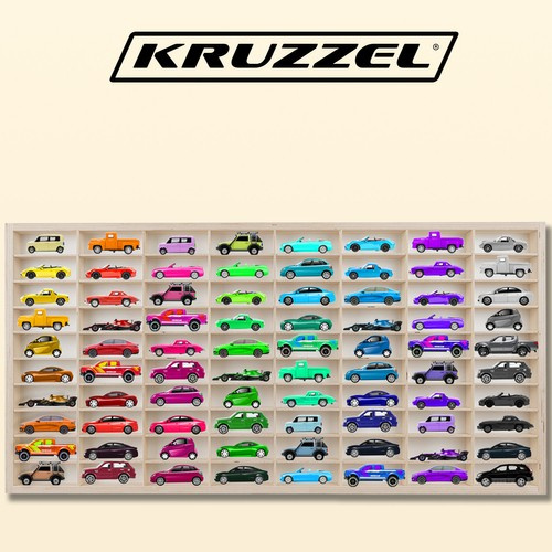 Kruzzel 20233 Koka plaukts rotaļu automašīnām, 80 nodalījumi, Priede