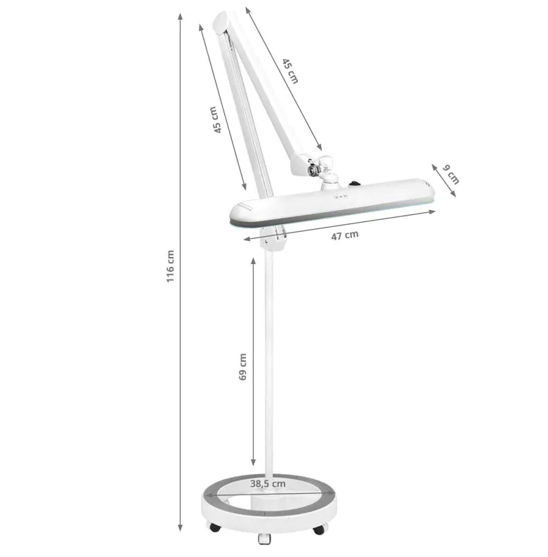 Elegante 801-l LED kosmētiskā lampa ar statīvu, balta