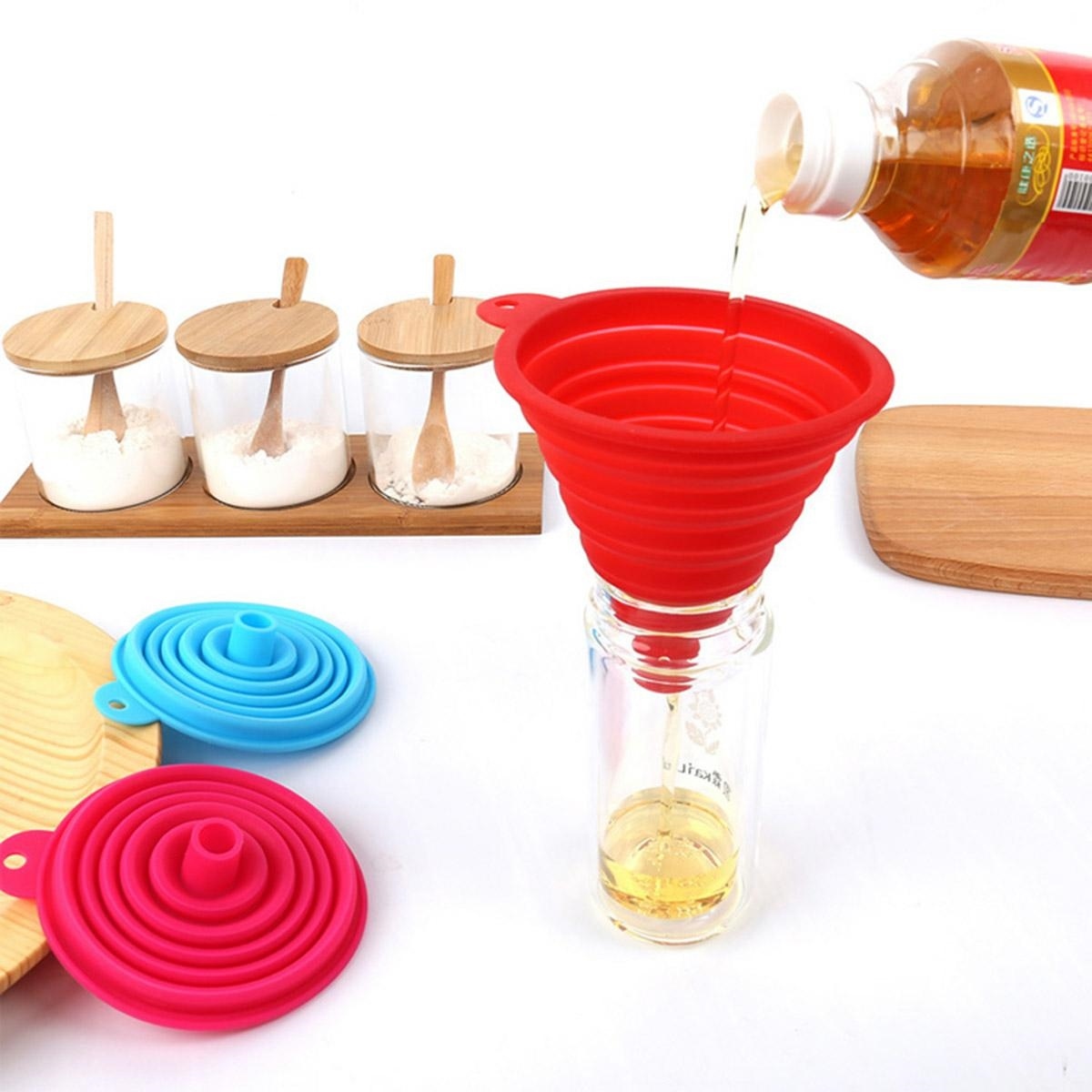 Silikona Saliekamā Piltuve, diametrs 1cm, Dažādas krāsas | Silicone Collapsible Funnel