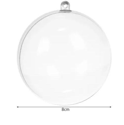 Ruhhy Caurspīdīgas Ziemassvētku Bumbiņas, 12 gab., 8 cm