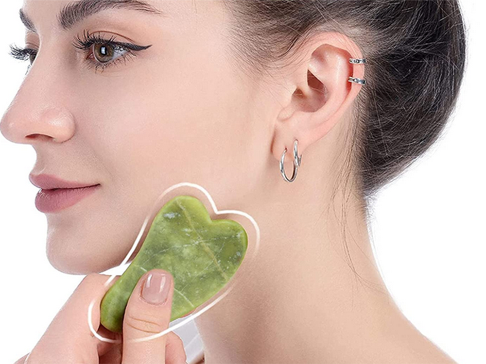 Nefrīta Sejas Rullīšu un Gua Sha Komplekts Kakla Dekoltē Zonas Masieris | Set of Jade Rollers for Face and Neck...