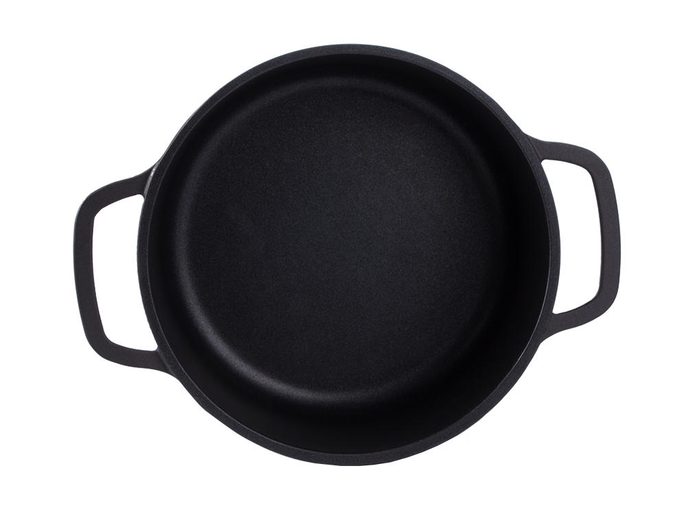 Lietā alumīnija katls-cepeštrauks ar vāku, 2L, non-stick, indukcijai