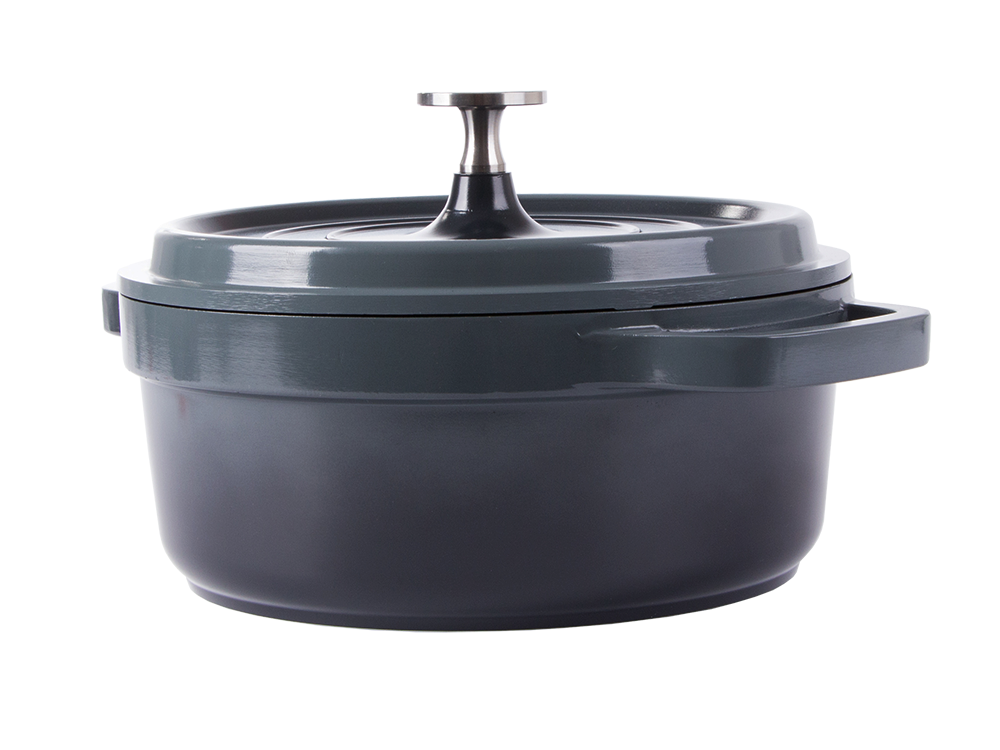 Sautējamais katls ar vāku 2 l, indukcijai, gāzei, non-stick, pelēks