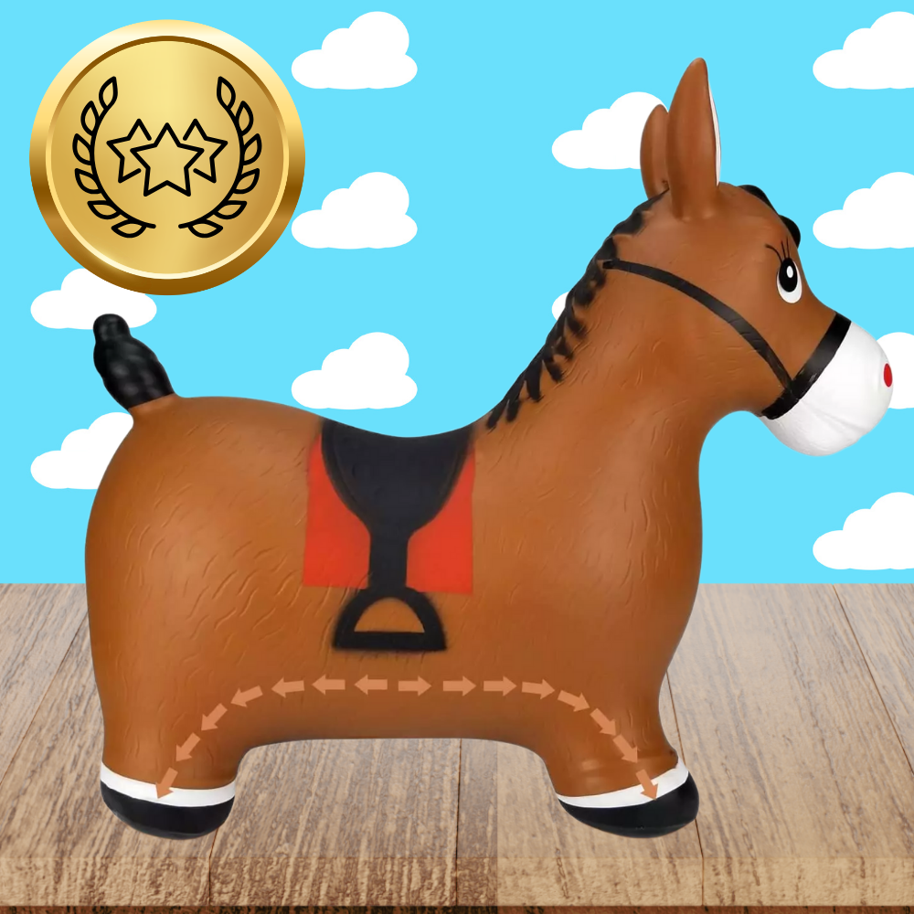 Bērnu Rotaļu Gumijas Piepūšamais Lēkājamais Ēzelis (ar Sūkni) | Kids Rubber Bouncing Jumping Inflatable Toy