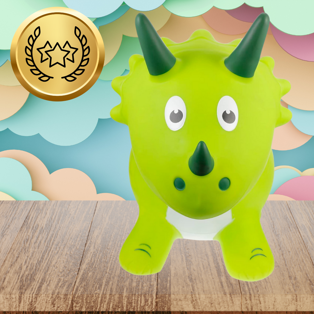 Bērnu Rotaļu Gumijas Piepūšamais Lēkājamais Dinozaurs (ar Sūkni) | Kids Rubber Bouncing Jumping Inflatable Toy
