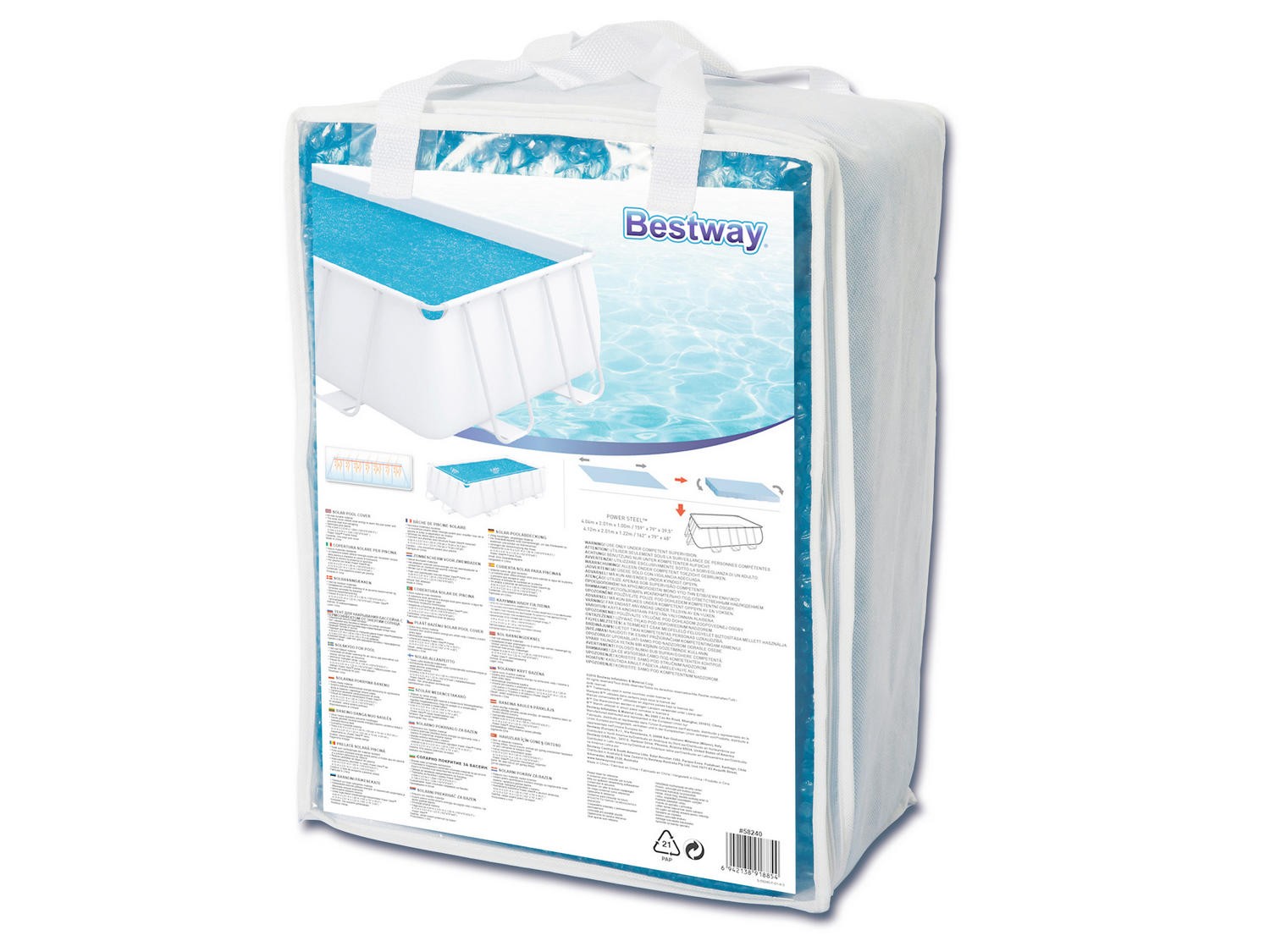Bestway 58240 solārais baseina pārsegs 404 x 201 cm, zils