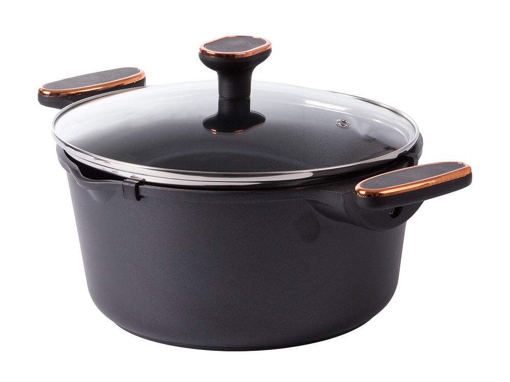 Dziļš katls ar vāku 5L, 26.5cm, indukcijai un gāzei, nepiedegošs pārklājums