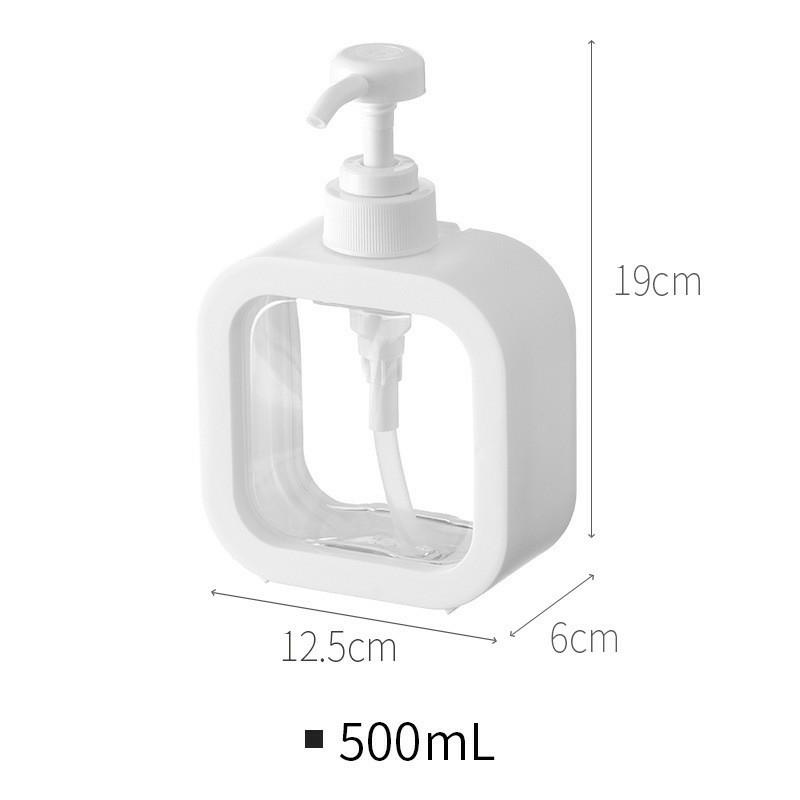 Šķidro ziepju dozators ar sūkni 350ml, Balts/Caurspīdīgs
