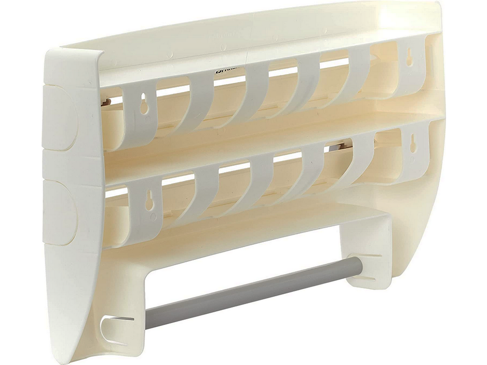 Virtuves organizators un folijas/papīra dozators 4-in-1, balts